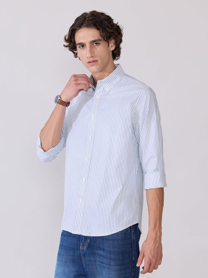 Men's Smart Fit Striped Shirt - blue