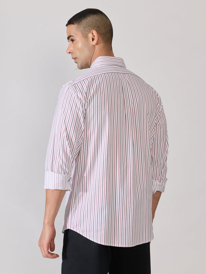 Erzela - Smart Fit Striped Shirt - Brown