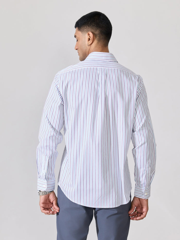Erzela - Smart Fit Striped Shirt - Indigo