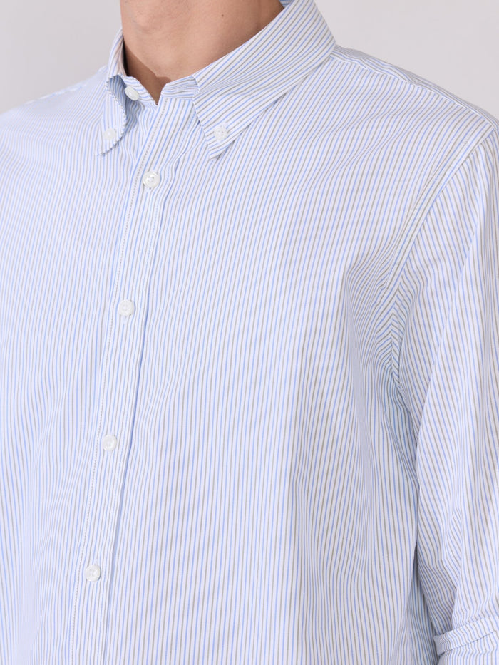 Erzela - Smart Fit Striped Shirt - Olive