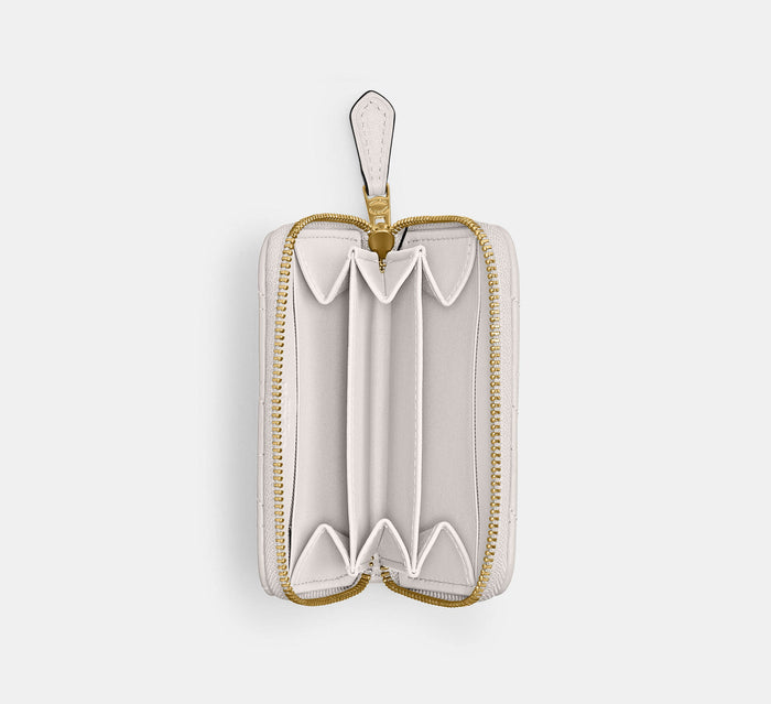 Essential Small Zip Around Card Case With Pillow Quilting