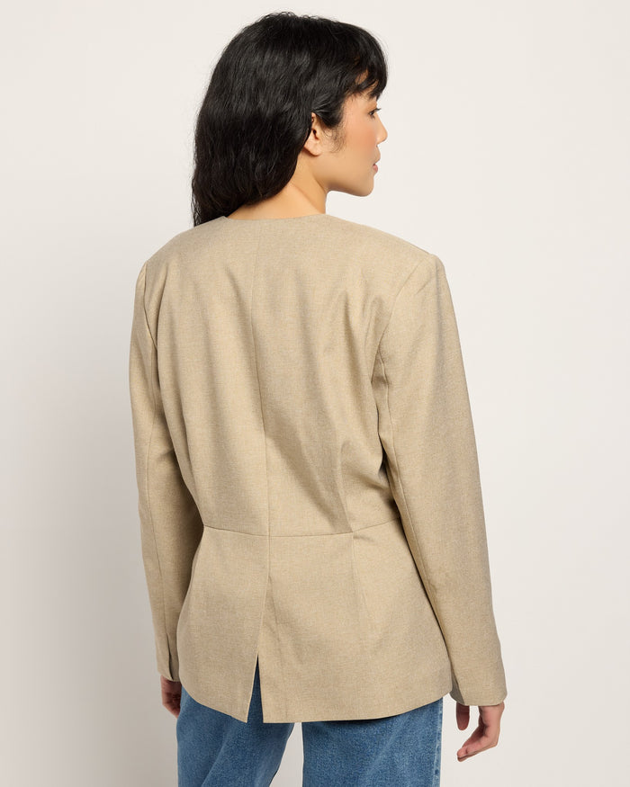 Tree House Melange $|& ICHI Estipo Tie Front Blazer - SOF Back