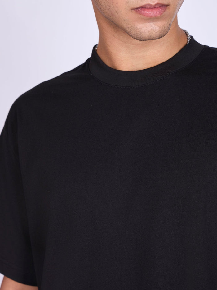 Printed Loose Fit T-Shirt- black