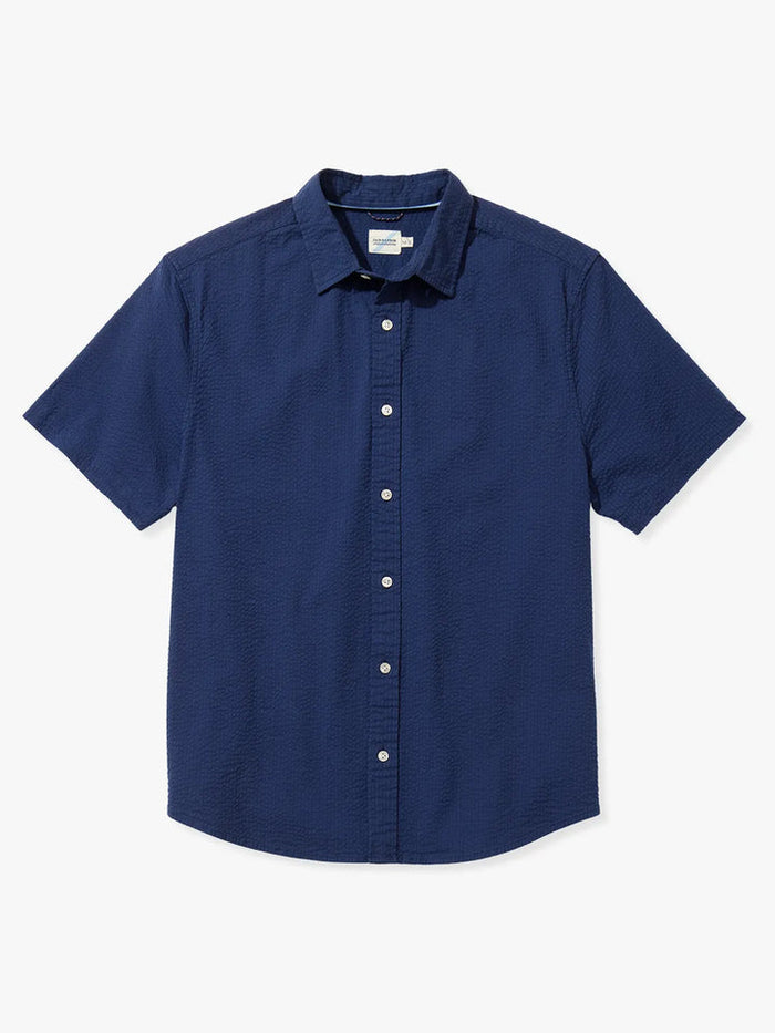 Fair Harbor Mens The Seersucker Shirt Apparel Fair Harbor Navy Small