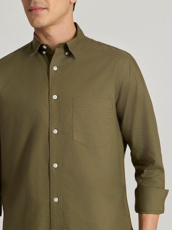Fakaro -  Turkish Fit Oxford Shirt  - Olive Green