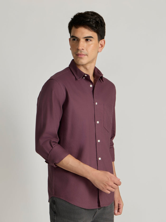 Fakaro -  Turkish Fit Oxford Shirt  - Plum