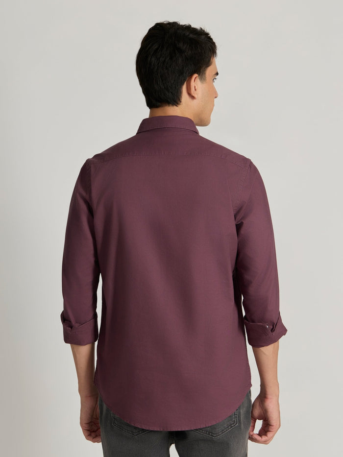 Fakaro -  Turkish Fit Oxford Shirt  - Plum