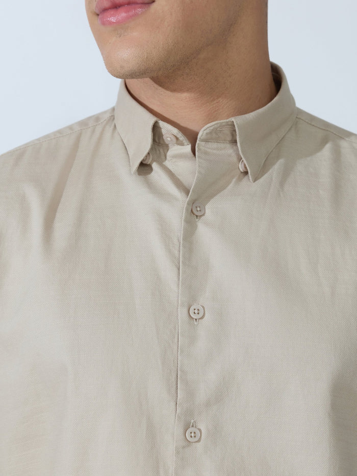 Farana - Beige Dobby Shirt