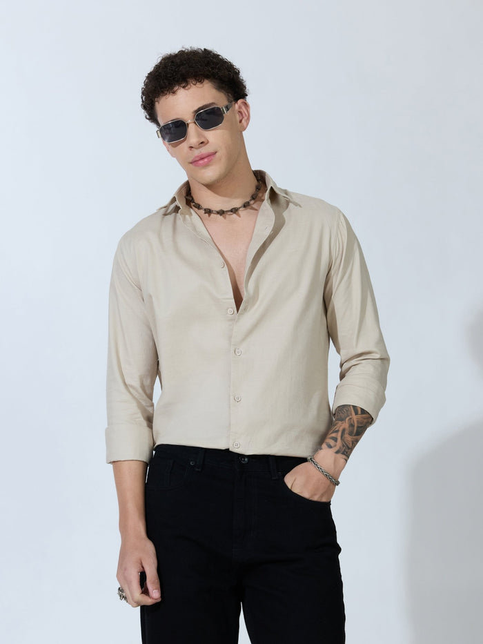 Farana - Beige Dobby Shirt