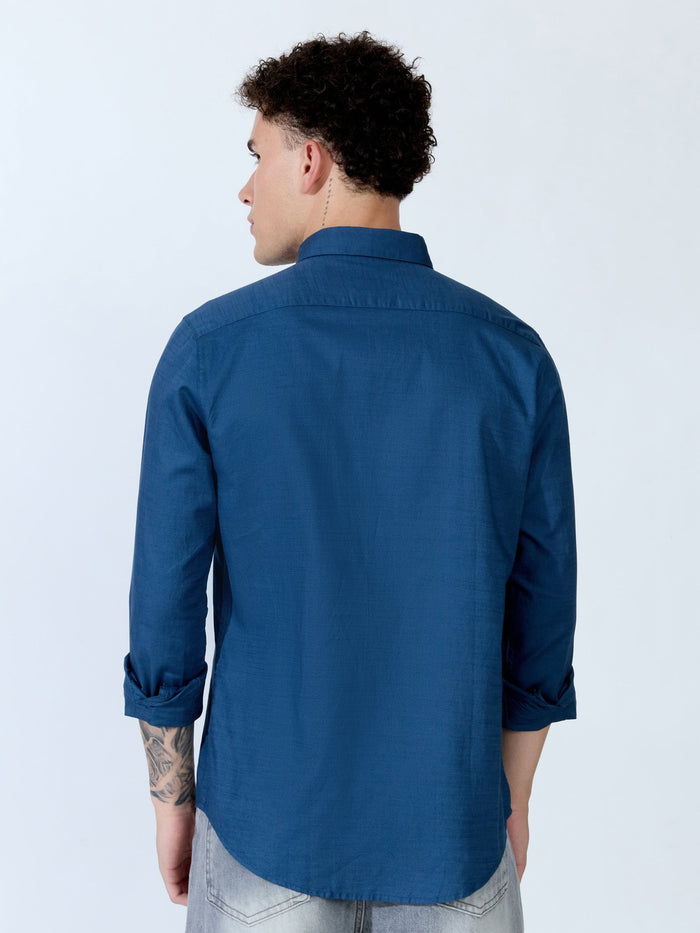 Farana - Navy Blue Dobby Shirt