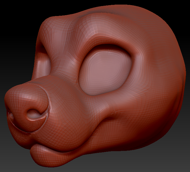 Feminine Toony Large Canine Head Base Variant 3