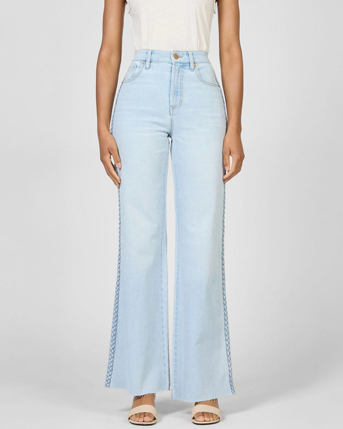Misty Cloud $|& Dear John Fiona High Rise Wide Leg Jeans with Braided Trim - VOF Detail