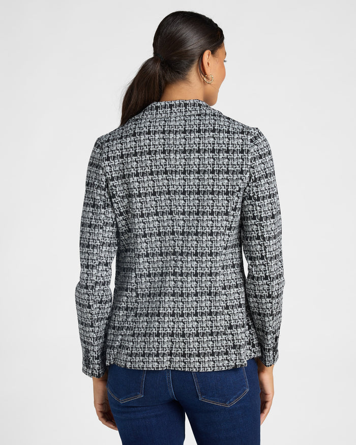 Black Grey Plaid $|& Liverpool Fitted Blazer - SOF Back