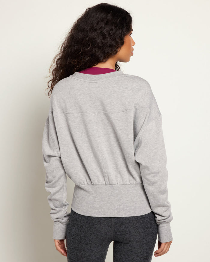 Heather Grey $|& Interval Fleece Back Yoke Pullover - SOF Back