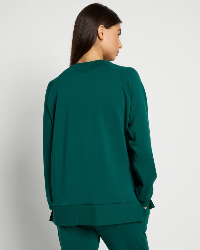 Forest Green $|& Interval Flex Fleece Graphic Pullover Sleighin All Day - SOF Back