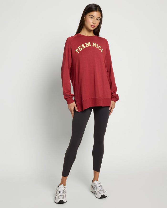 Rosewood $|& Interval Flex Fleece Graphic Pullover Team Nice - UGC On Fig