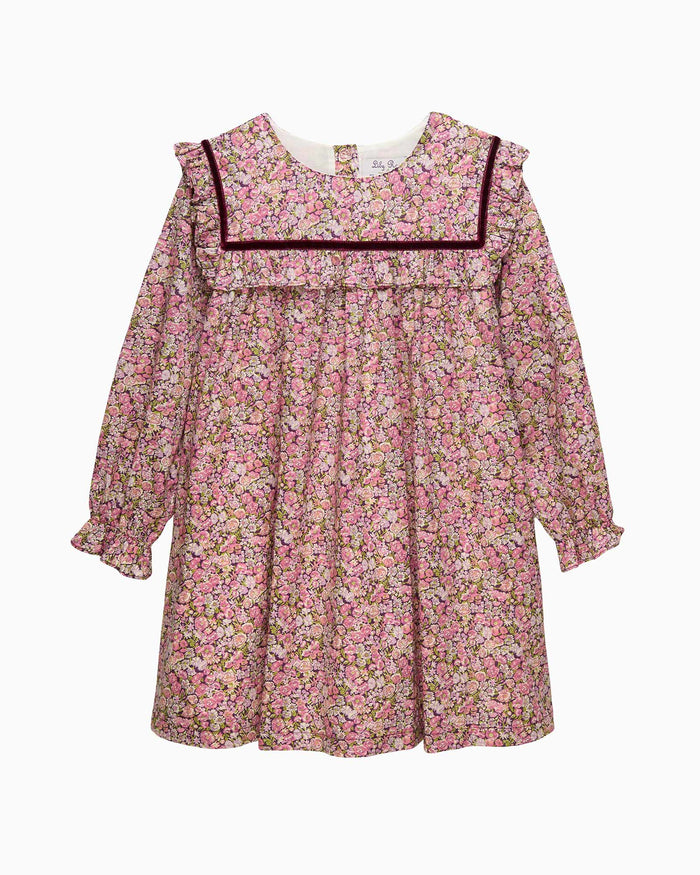 Lily Rose Dress Floral Ruffle Dress in Chive