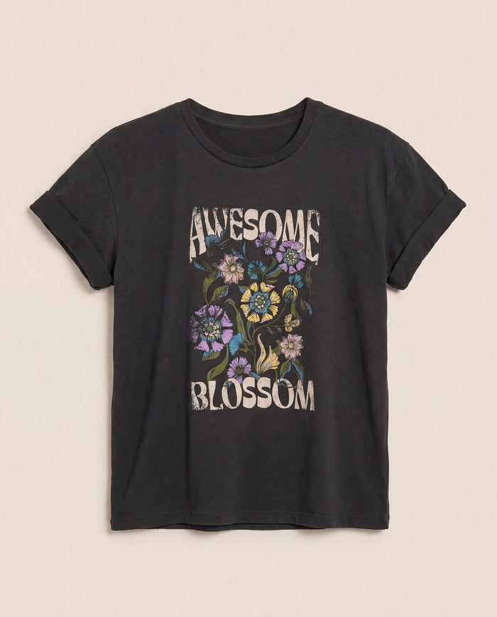 Faded Black $|& SEAS Floret Relaxed Graphic Tee - Hanger Detail