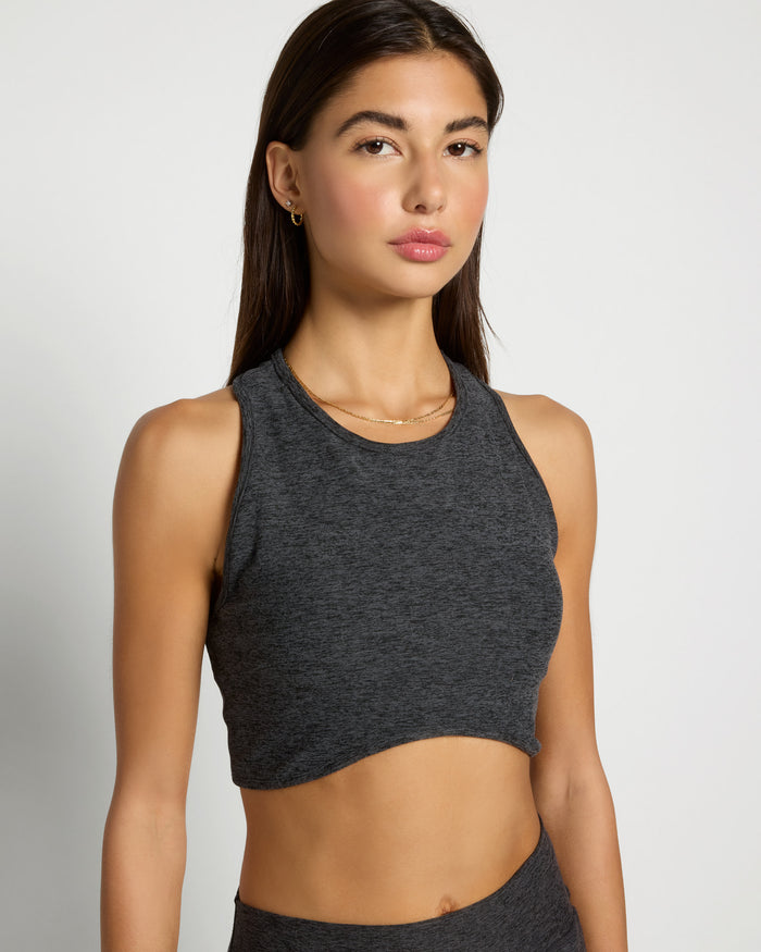 Heather Charcoal $|& Interval FlowHeather Sculpt Alina Bra - SOF Front