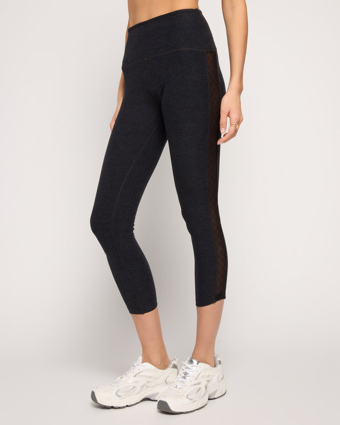 Night Sky Heather $|& Interval FlowHeather Sculpt Half Time Legging - SOF Front