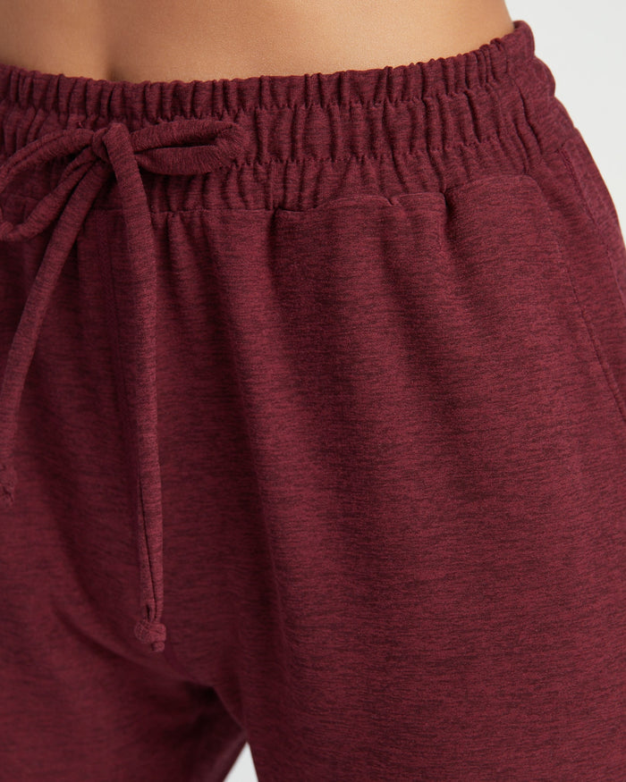Red Wine $|& Interval FlowHeather Sculpt Highland Jogger - SOF Detail