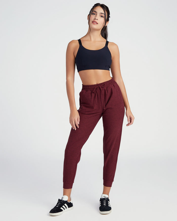 Red Wine $|& Interval FlowHeather Sculpt Highland Jogger - SOF Full Front