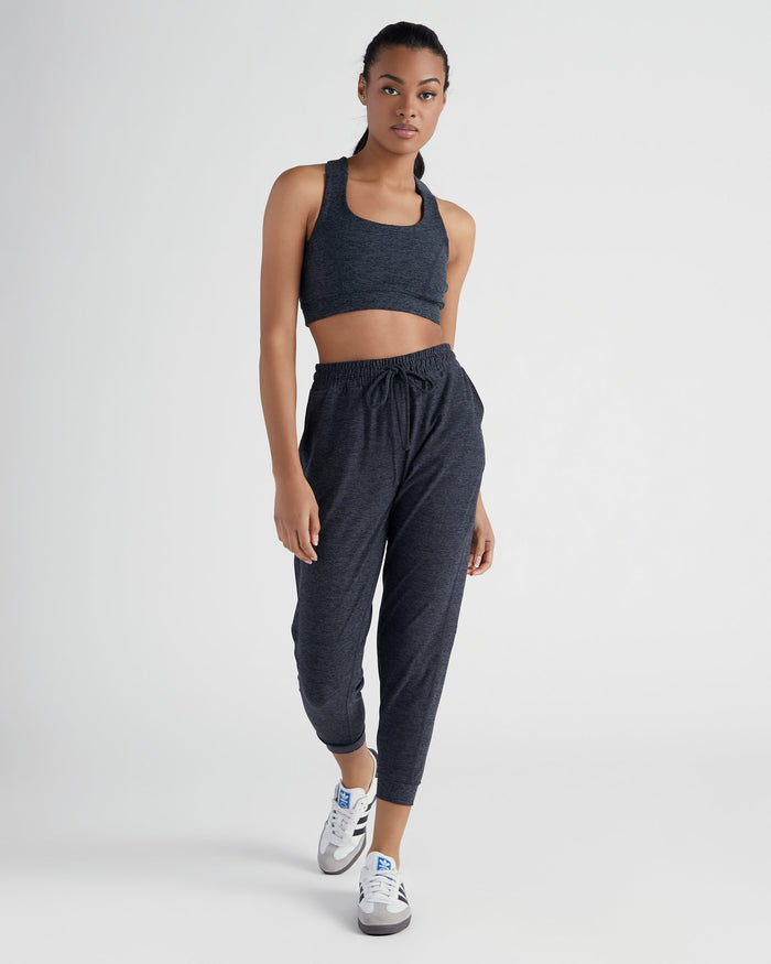 Heather Charcoal $|& Interval FlowHeather Sculpt Highland Jogger - SOF Full Front