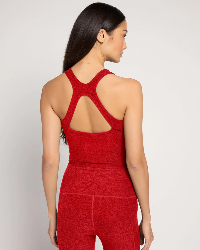 Love Red Heather $|& Interval FlowHeather Sculpt Stride Long Crop Tank - SOF Back