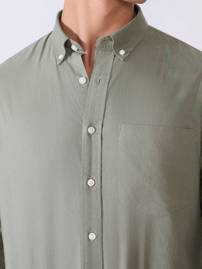 Flux - Relaxed Fit Oxford Shirt - Basil Green