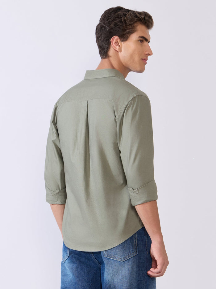 Flux - Relaxed Fit Oxford Shirt - Basil Green
