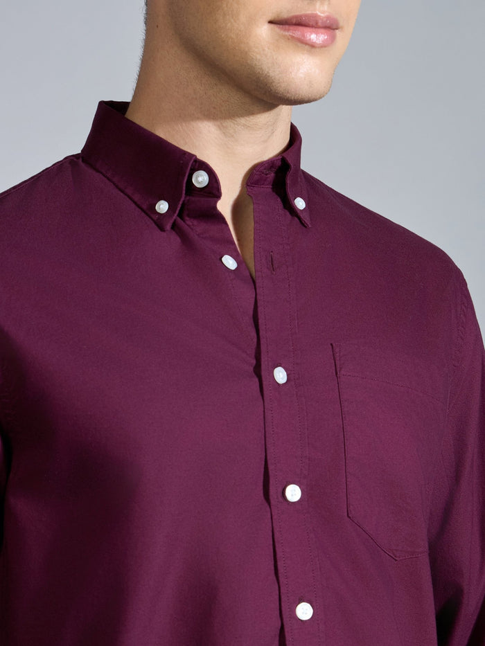 Flux - Relaxed Fit Oxford Shirt - Burgundy