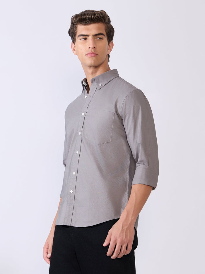 Flux - Relaxed Fit Oxford Shirt - Dark Grey