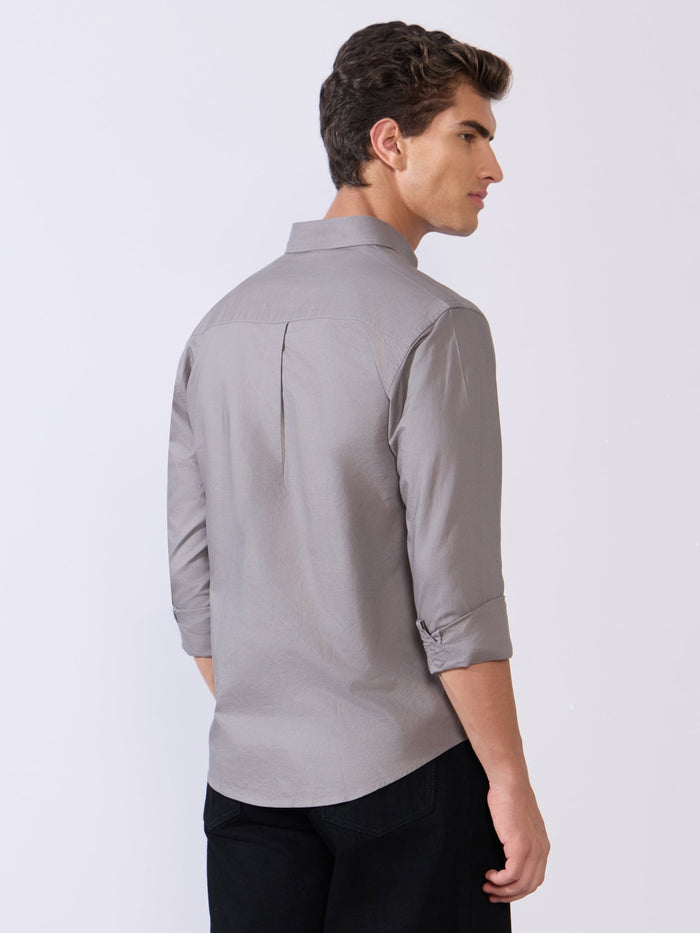 Flux - Relaxed Fit Oxford Shirt - Dark Grey