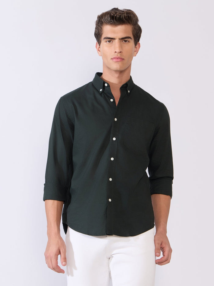 Flux - Relaxed Fit Oxford Shirt - Dark Knight