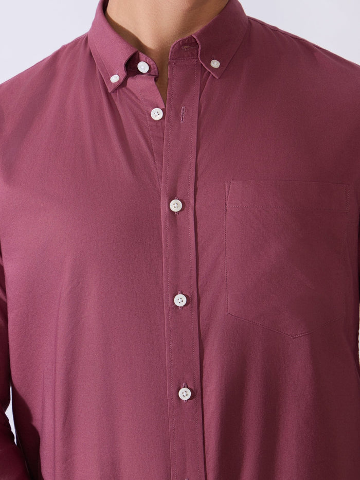 Flux - Relaxed Fit Oxford Shirt - Dark Purple