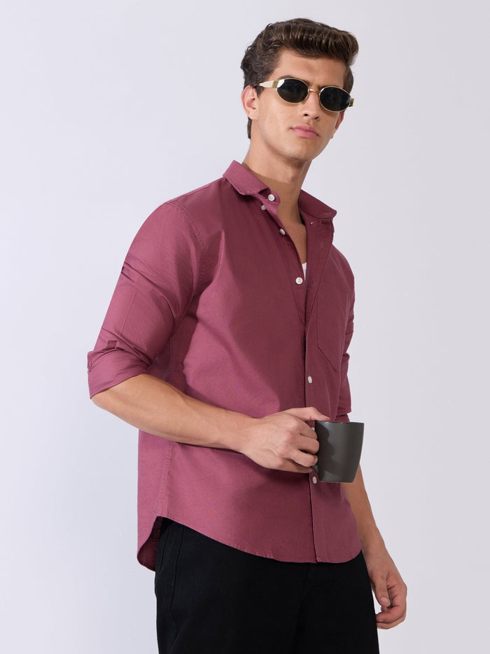 Flux - Relaxed Fit Oxford Shirt - Dark Purple