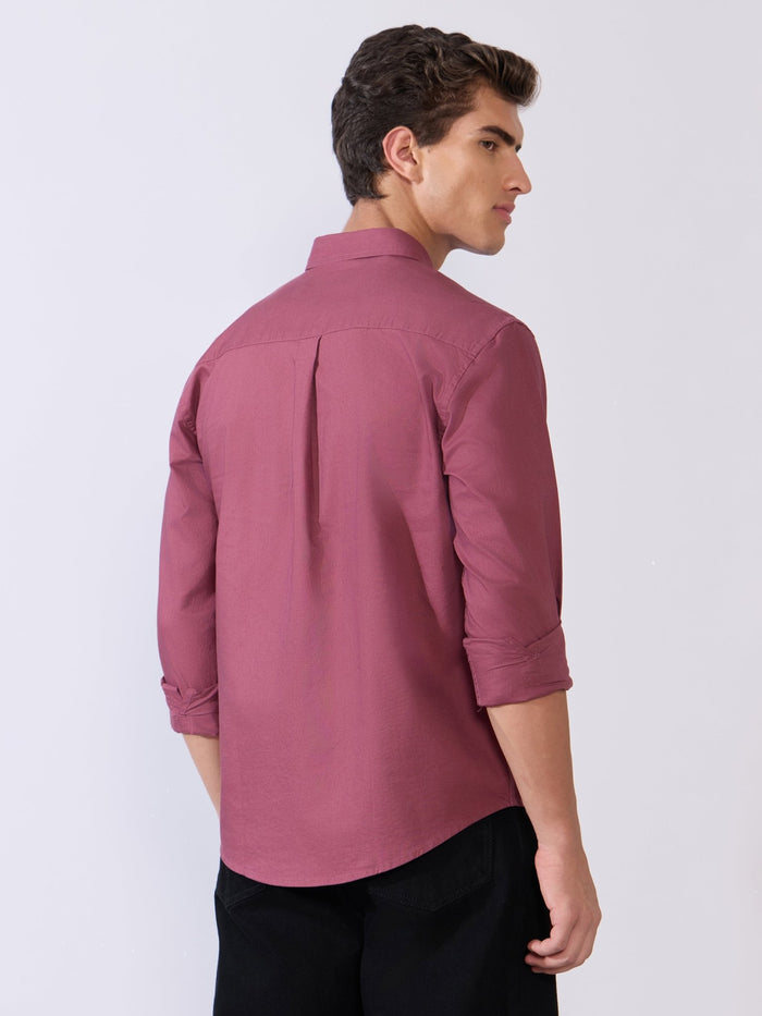 Flux - Relaxed Fit Oxford Shirt - Dark Purple