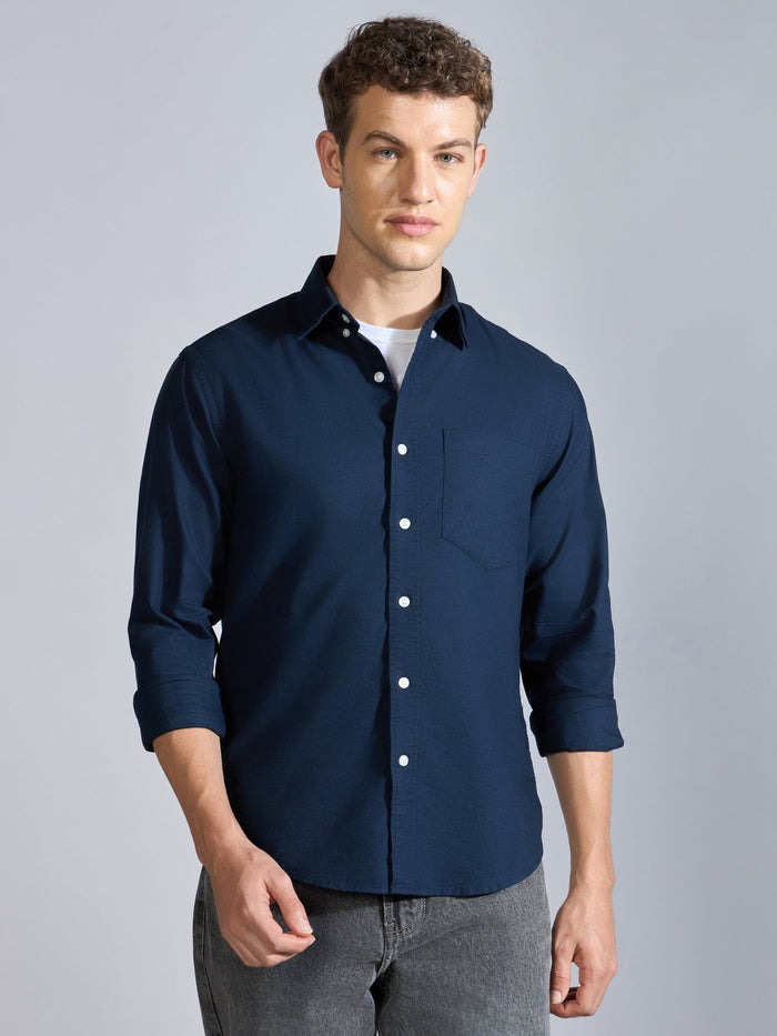 Flux - Relaxed Fit Oxford Shirt - Navy
