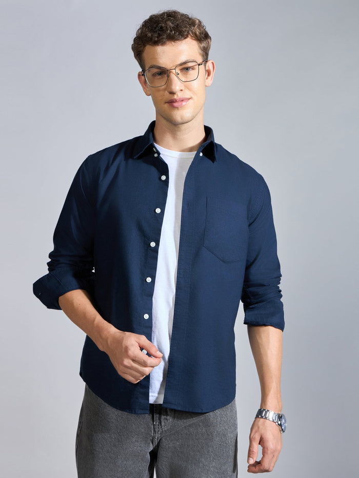 Flux - Relaxed Fit Oxford Shirt - Navy