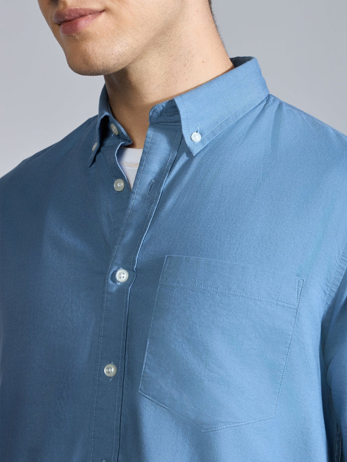 Flux - Relaxed Fit Oxford Shirt - Tex Blue