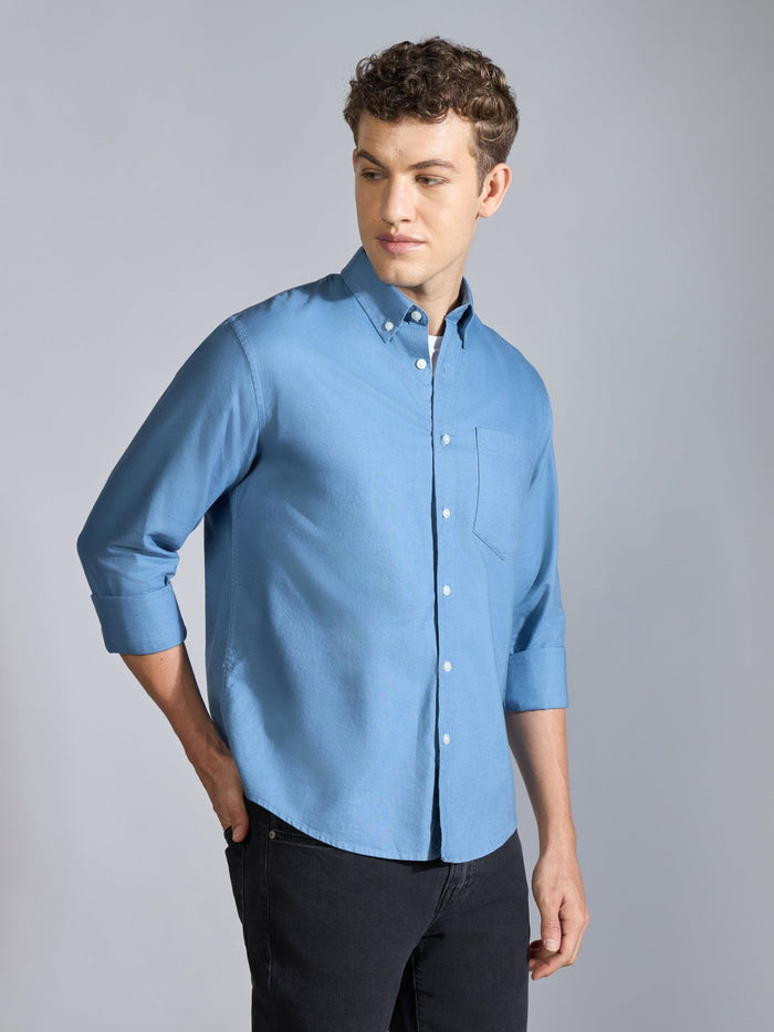 Flux - Relaxed Fit Oxford Shirt - Tex Blue