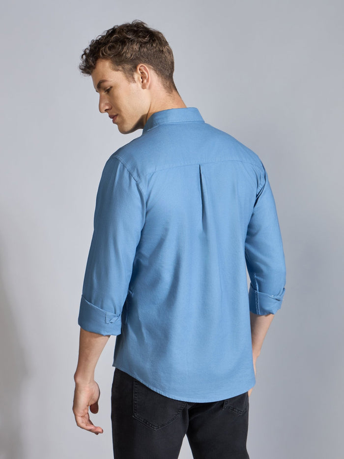 Flux - Relaxed Fit Oxford Shirt - Tex Blue