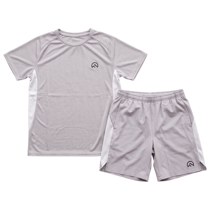 Flux Infant's 2 Piece Co Ord Set Concrete/Silver T-Shirt & Shorts