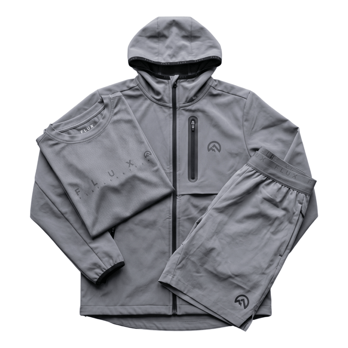Flux Infant's 3 Piece Co Ord Set Slate Grey/Grey Jacket, T-Shirt & Shorts