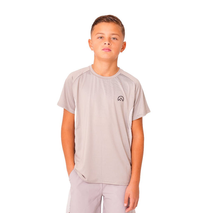 Flux Junior's 2 Piece Co Ord Set Concrete/Silver T-Shirt & Shorts