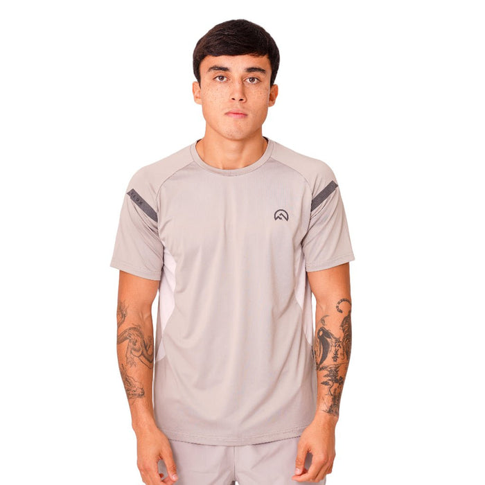 Flux Men's 2 Piece Co Ord Set Concrete/Silver T-Shirt & Shorts