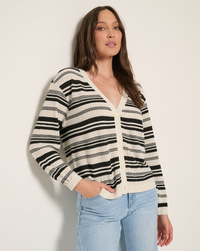 Black $|& SEAS Frankie Cardigan - VOF Side