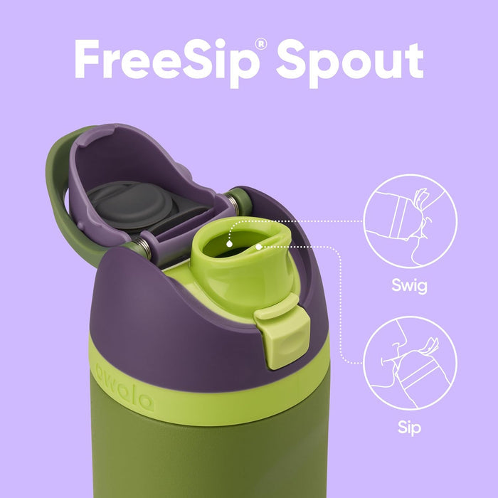 Freesip Botella de Agua de acero inoxidable con popote - Edición Marvel