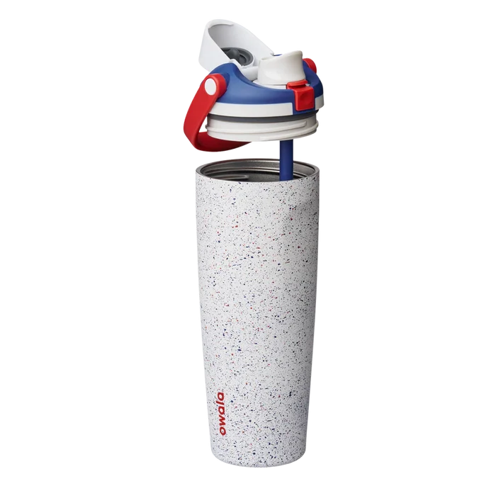 Botella Owala FreeSip Sway Soccer con popote integrado y asa bucket