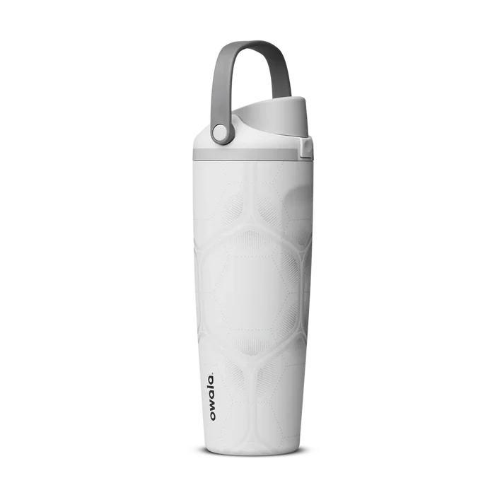 Botella Owala FreeSip Sway edición fútbol con tapa leak-proof